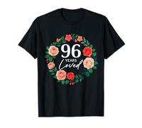 96 Years Loved Rose Flower 96 Year Old Women 96th Birthday T-Shirt