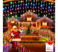 960 LED 98FT Christmas Lights Plug in 12 Modes with Timer Dimmable Christmas Decorations Outdoor Waterproof Indoor Curtain String Lights for Roof Garden Holiday Wedding Party Decor Multi Colored