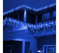 960 Leds Christmas Icicle Lights Outdoor Blue & White Snowing Bright Party Wedding Xmas Lights