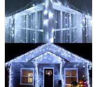 960 Leds Christmas Icicle Lights Outdoor White Snowing Bright Party Wedding Xmas Lights