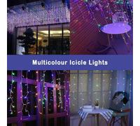 960 Multicolour ICICLE LED Lights clear Cable with 8 Effects Multifunction Auto Memory Indoor/Outdoor Christmas Shatchi Multi One Size