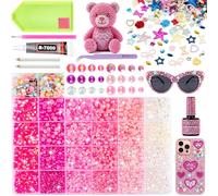 9600Pcs Resin Rhinestones for Bedazzling Kit, 3/4/5/6mm Multicolor Flatback AB Jelly Gems with 15ml B7000 Glue and Tools, Bedazzler Kit for DIY Crafts, Tumblers, Clothing, Shoes, Nail Art (SX185)