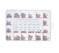 960pcs Ceramic Capacitor Assorted Kit 24 Values DIP Chip Capacitors Set with Transparent Plastic Box High Stability Low Loss for Electronics Enthusiasts DIY Engineers Technicians