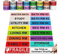 960pcs Home Moving Color Coding Labels - 14 Living Spaces, Handle With Care, Blank Stickers [16 Rolls, 60 Labels/Roll]
