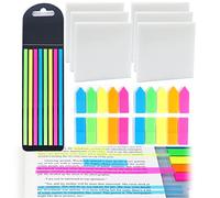 960Pcs Transparent Sticky Note Pads Set,Clear Sticky Notes Long Page Markers Sticky Index Tabs, Arrow Flag Tabs Colored Sticky Notes for Page Marker Bookmarks,Bible Journaling Study Supplies(Clear)