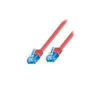 96300 Patch cord U/UTP 6a Line Cu PVC red L: 0.5m 32AWG Goobay