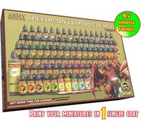 The Army Painter Speedpaint 2.0 Complete Paint Set, 90 x 18ml Speedpaints incl. 10 metallics, 1 Medium & 1 Free Brush for miniature and model painting