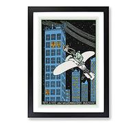 968Th Floor of A Skyscraper by Moriz Jung Framed Print | A2 Black Framed Wall Art | Ready to Hang | Modern Cityscape Picture | Living Room Bedroom Lounge Office