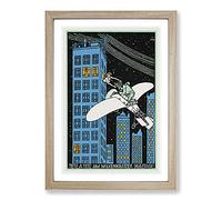 968Th Floor of A Skyscraper by Moriz Jung Framed Print | A2 Oak Framed Wall Art | Ready to Hang | Modern Cityscape Picture | Living Room Bedroom Lounge Office