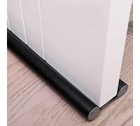 96cm Double Side Under Door Window Bottom Seal Strip Noise Blocker, Washable Cuttable Leather Tubes Fill with EPE for Interior Doors and Windows Stop Drafty (1Pack,Black)