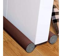 96cm Under Door Seal, Flexible Double Door Bottom Sealing Strip Draft Stopper Excluder Noise Gap Door Stop Seal FoamTape SoundProof Sweep Stopper Weatherstrip for Gap Seal (Brown, 1pc)