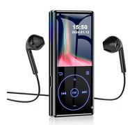 96GB MP3 Player with Bluetooth 5.0: Portable Lossless Sound Music Player with HD Speaker,2.4" Screen Voice Recorder,FM Radio,Touch Buttons,Support up to 64GB for Sport(Earphones&64GB TF Card Included)