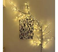 96LED Willow Vine Twig String Lights - Warm White Fairy Lights, USB/Plug in Powered & Remote Control, Bendable Branch Lighted Tree for Wall Indoor Bedroom Living Room Christmas Home Decor