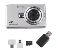 96MP CCD Digital Camera 1080P Video Recording, 16X Zoom Compact for CAMCORDER with 2.4 Inch IPS Screen, Lightweight Vlogging Camera for Travel, Pink(Silver 32G)