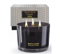 96NORTH Luxury Black Candle | Large 3-Wick Jar Candle | Up to 40 Hours Burning Time | 100% Natural Soy Wax | Relaxing Aromatherapy Aesthetic Candle | Housewarming Gift for Men and Women