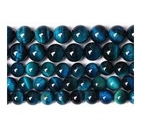 96PCS 8mm Blue Tiger Eye Gemstone Loose Beads Natural Round Loose Stone Beads Earrings 2 Strand 32"