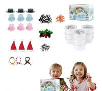 96pcs Christmas Craft Snowman Kit, DIY Snowman Craft Kit for Kids, Build a Snow man Indoor Decor, Creative Kids Air Dry Modeling Clay, Xmas Activities Christmas Making Kits for Toys Favors