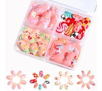 96Pcs Kids Press on Nails-Cute Fake Nails for Girls,Self-Adhesive Stick on Nails with 4 Fun Themes,Short Full Cover False Nails,False Nails for Kid Women Girls Nail Art Patches (TD200-2)