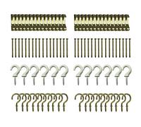 96pk Hook and Nail Set | 2 x 48pk Hanging Kit for Indoor and Outdoor Use | Assortment of Hook and Nail for Wall Frame, Mirror, Kitchen Mugs Garden Tool