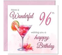 96th Birthday Card for Women - Ladies Elegant Birthday Cards for 96 year old woman Ninety Six, Ninety Sixth Mum Sister Grandma Aunt Niece Nanny for her Mother Wife Girlfriend