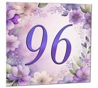 96th Birthday Card for Women - Purple Floral 96th Birthday Cards for 96 year old woman Ninety Six, Ninety Sixth Ladies Grandma Nan Aunt Mum Sister Mom Friend