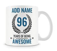 96th Birthday Gift for Men - Personalised Mug/Cup - Add Name - 96 Years of Being Awesome