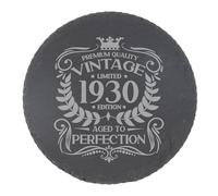 96th Birthday Gift for Men Vintage 1930 Aged to Perfection Engraved Slate Coaster Present for 96 Year Old Etched Natural Slate Placemat (Round Slate)