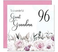 96th Great Grandma Birthday Card - Floral Elegant Birthday Card for 96 Year old Ninety Six, Ninety Sixth
