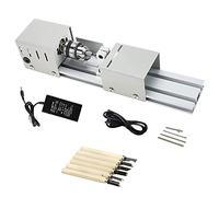 96W small Lathe Beads Polisher Machine, Table Woodworking Lathe Standard Set, DIY small Wood Buddha Pearl Lathe, Milling Grinding Polishing Beads Drill Rotary Tool Set DC12V-24V