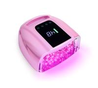 96W Wireless UV LED Nail Lamp - 10s Fast Dry, Smart Infrared Sensor, 4-Timer Settings, Removable Magnetic Base for Salon/Home Gel Curing(Pink)