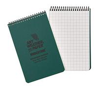 96x148mm Top Spiral 50Sheet/100 Page Modestone Waterproof Notepad (6"x4") - Military Model - Green
