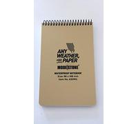 96x148mm Top Spiral 50Sheet/100 Page Modestone Waterproof Notepad (6"x4") - Military Model - Tan