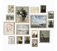 97 Decor 16 Pcs Vintage Wall Art Prints - Large Vintage Pictures Wall Decor, Farmhouse French Country Decor For Bedroom, Botanical Posters Landscape Paintings Gallery Wall Prints For Home (Unframed)