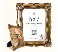 97 Decor 5x7 Vintage Picture Frame - 5x7 Picture Frame Antique, Ornate Gold Frames 5x7in (SP1635)