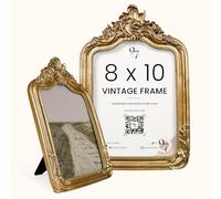 97 Decor 8x10 Vintage Picture Frame - Elegant Antique Frames 8x10 With Glass Front, Fancy Ornate Gold Frame 8 X 10 For Tabletop And Wall Mounting, Victorian Photo Frames For Walls Hanging