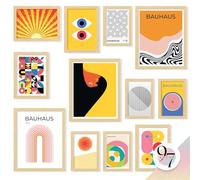 97 Decor Bauhaus Wall Art Prints - Large Abstract Wall Art Decor, Mid Century Modern Art, Bauhaus Poster Midcentury Modern Painting Geometric Pictures For Bedroom Living Room (Unframed)