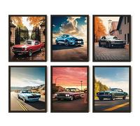 97 Decor Classic Car Posters for Bedroom - Muscle Car Posters For Boys Room, Vintage Vehicle, Race Cars Pictures Wall Decor, Antique Old Muscle Vehicle Wall Art Prints for Mens (8x10 Unframed)