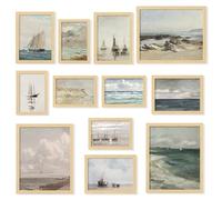 97 Decor Coastal Vintage Wall Art - Large Seascape, Nautical Vintage Wall Decor, Sea Landscape Wall Art Prints, Antique Sailboat Nautical Art Pictures for Home Bedroom (8x10 Unframed)