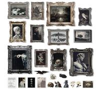 97 Decor Dark Academia Decor - Gothic Home Decor Aesthetic, Dark Academia Wall Art, Creepy Gothic Posters Goth Art Prints, Moody Pictures Witchy Halloween Decorations for Bedroom (Unframed)
