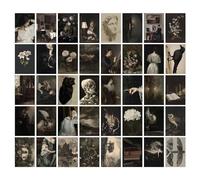 97 Decor Dark Academia Wall Art - 40 Pcs Gothic Posters Goth Prints, Dark Academia Decor Aesthetic Pictures, Witchy Collage Kit Moody Prints Victorian Halloween Decorations for Bedroom (4"x6")