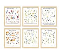 97 Decor Floral Christian Wall Art Prints - Minimalist Bible Verse Poster, Flower Scripture Art for Home Bedroom (8x10 Unframed)