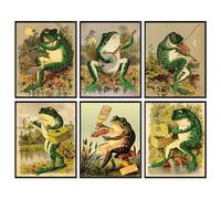 97 Decor Frog Poster,Retro Poster Wall Art Print Retro Frog Posters,Retro Positive Quote,Wall Art Canvas for Living Room Bedroom Kids Room Decorate Room Home Decor,Gift