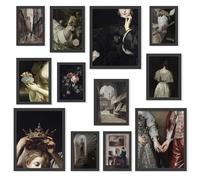 97 Decor Gothic Victorian Wall Art Prints, Dark Academia & Moody Vintage Paintings (8x10 Unframed)