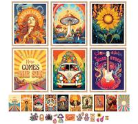 97 Decor Hippie Room Decor for Bedroom Aesthetic - Hippy Retro Room Decoration, Hippie Wall Decorations, Hippy Posters, Vintage 60s 70s Decoration Poster, Groovy Decorations Home