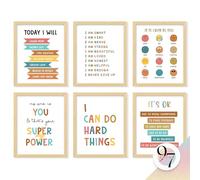 97 DECOR Kids Affirmation Wall Decor - Positive Affirmations for Kids Decor, Affirmation Art Prints Nursery Pictures, Colorful Inspirational Quotes Posters for Classroom Playroom Decor (8x10 UNFRAMED)