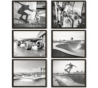97 Decor Skateboarding Wall Decor - Skater Room Decor, Black White Skateboard Poster, Skate Board Wall Art Prints, Skater Pictures Photo Gifts for Teens Boys Bedroom Decorations (8x10 UNFRAMED)