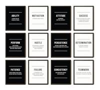 97 DECOR Success Motivational Wall Art for Office Decor - Black and White Inspirational Wall Decor, Entrepreneur Inspirational Quotes Wall Art Prints Positive Posters for Teens Bedroom (8x10 UNFRAMED)