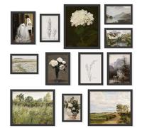 97 Decor Vintage FRAMED Wall Art - Framed Vintage Wall Art Prints, Landscape Prints For Wall Decor, Botanical Paintings For Home Bedroom (BLACK FRAME)