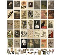 97 Decor Vintage Posters for Room Aesthetic - 35pcs Vintage Art Wall Collage Kit, Cottage Core Room Decor, Earthy Forest Animal Wall Art Prints, Cottagecore Posters Nature Decor for Bedroom (4"x6")