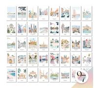 97 DECOR Vintage Travel Decor Posters - World Travel Wall Art Prints, Retro Popular Cities Photo Collage Kit, Trendy City Landscape Aesthetic Pictures for Teen Dorm Bedroom Decorations (40 Pcs, 4"x6")